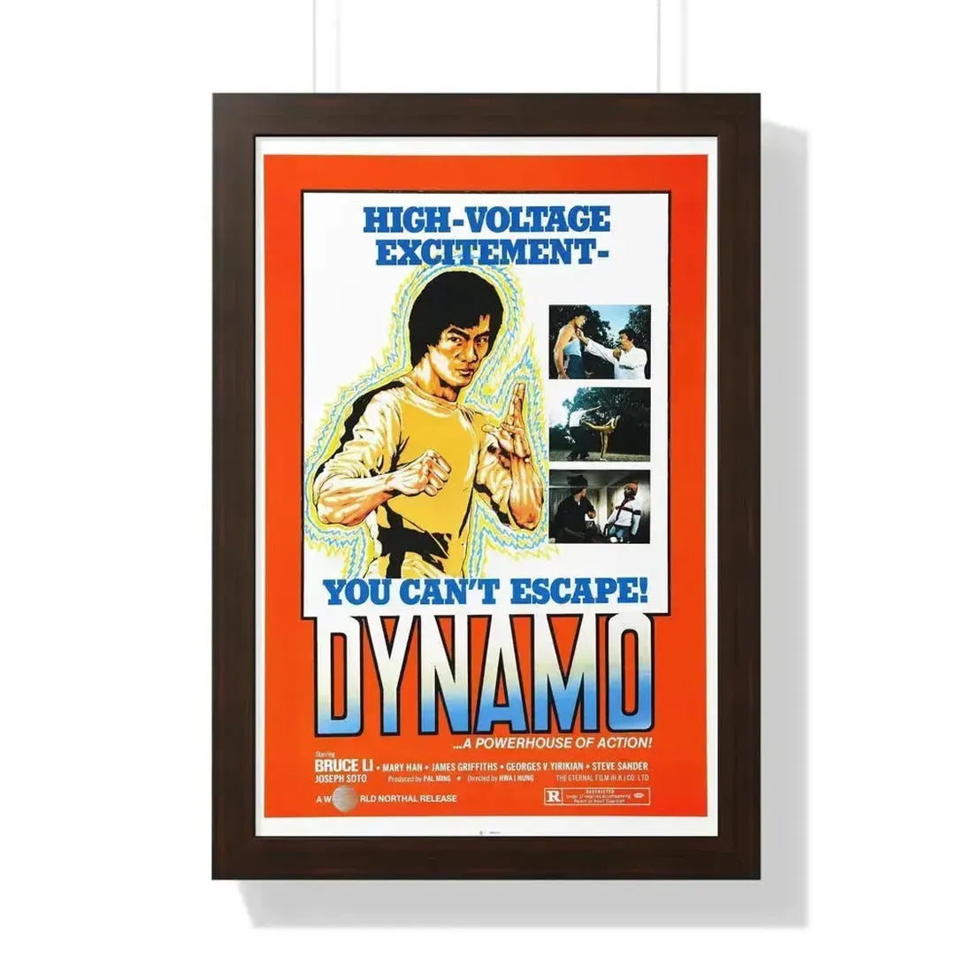 DYNAMO 1978 - Framed Movie Poster 16″ x 24″ Walnut - The Sticker Space