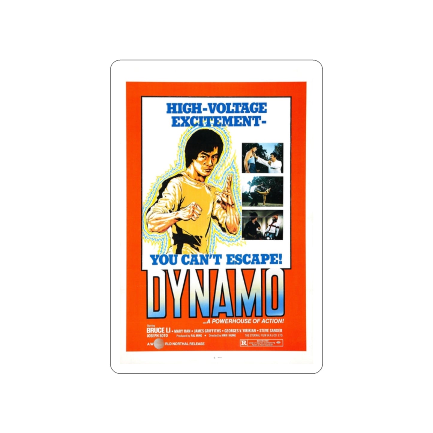 DYNAMO 1978 Movie Poster STICKER Vinyl Die-Cut Decal-2 Inch-The Sticker Space