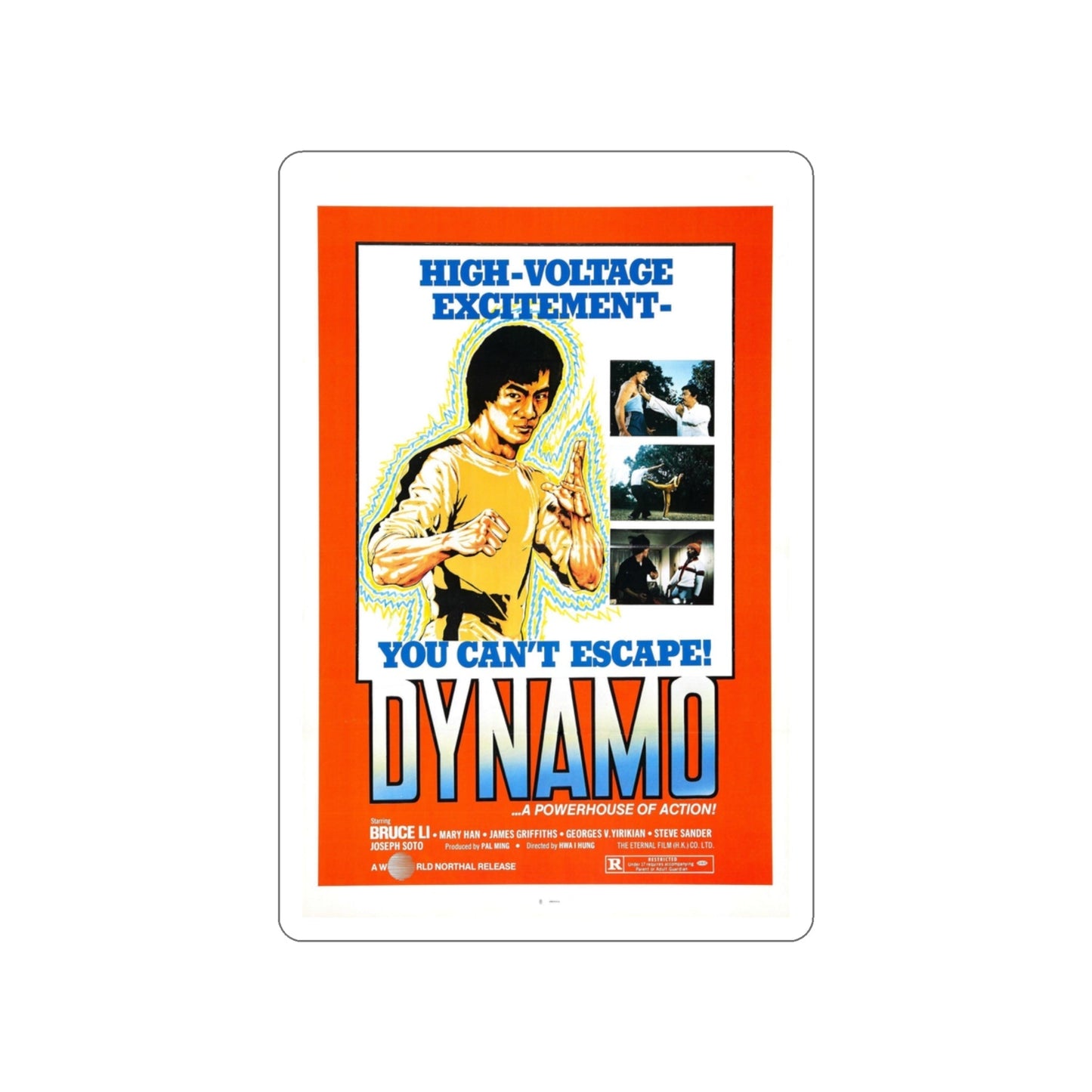 DYNAMO 1978 Movie Poster STICKER Vinyl Die-Cut Decal-3 Inch-The Sticker Space