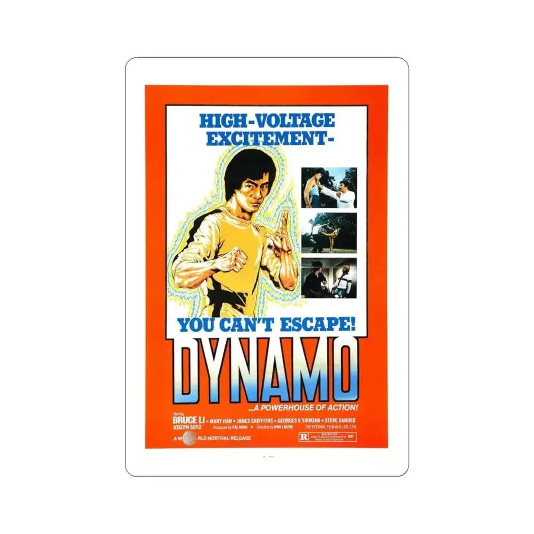 DYNAMO 1978 Movie Poster - STICKER Vinyl Kiss-Cut Decal 6 Inch White - The Sticker Space