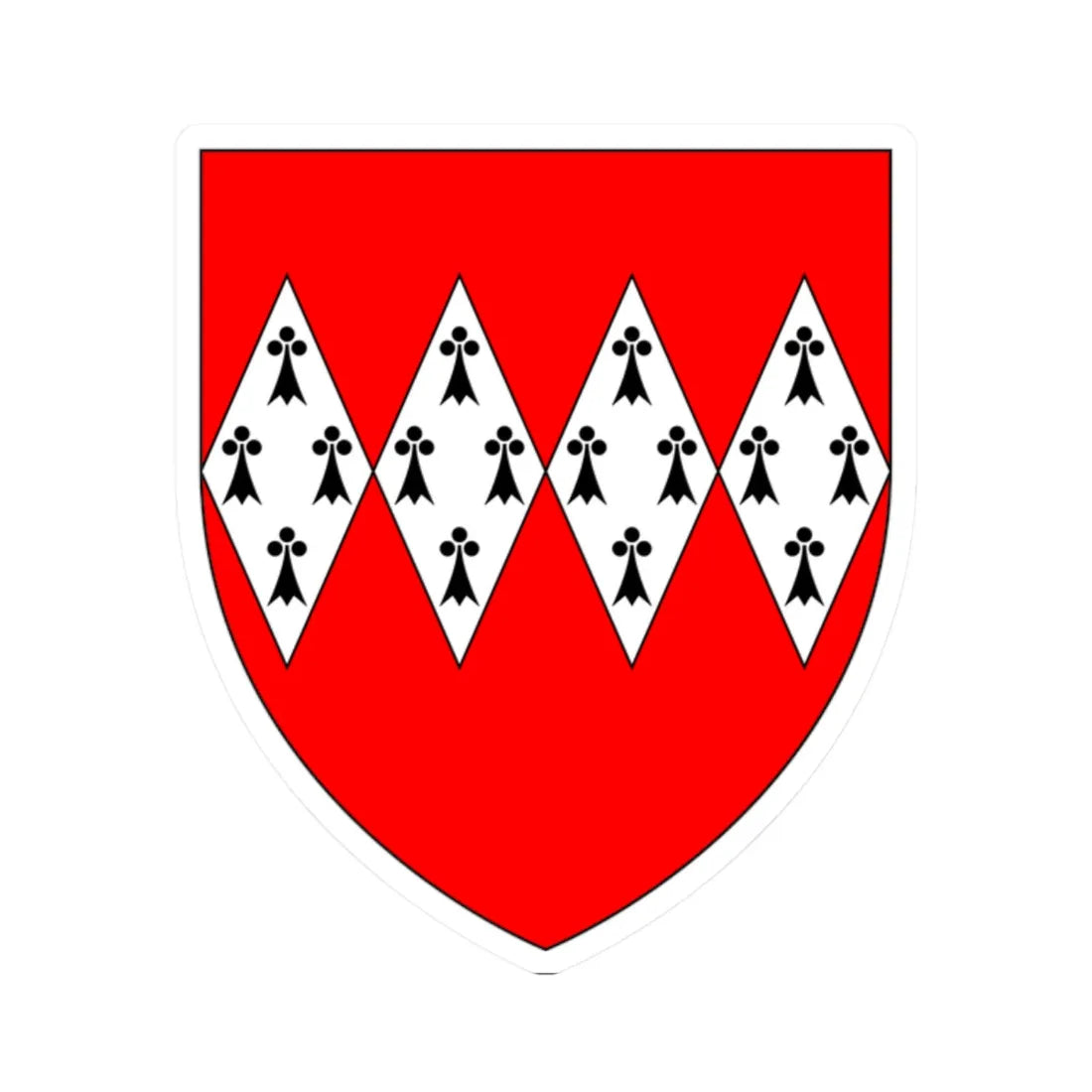 DynhamArms (England) (Coat of Arms) STICKER Vinyl Kiss-Cut Decal 2 Inch White - The Sticker Space