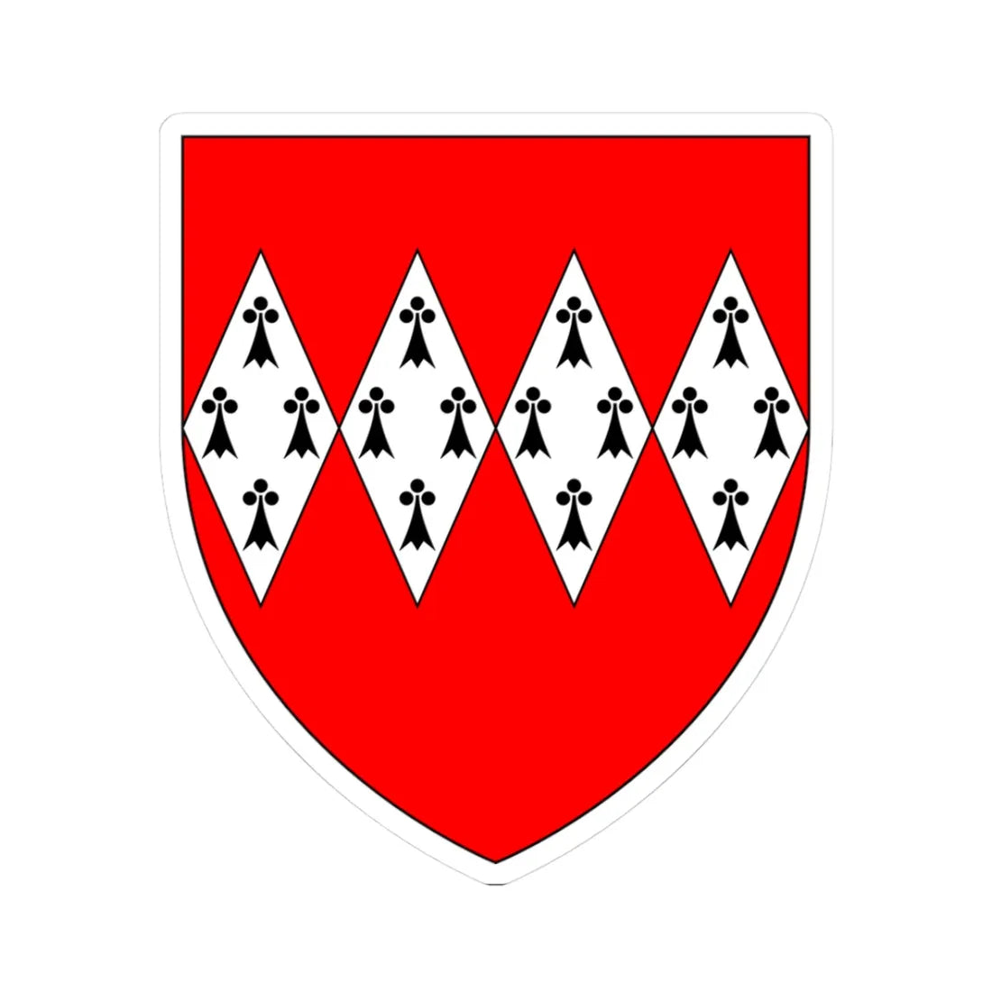 DynhamArms (England) (Coat of Arms) STICKER Vinyl Kiss-Cut Decal 3 Inch White - The Sticker Space