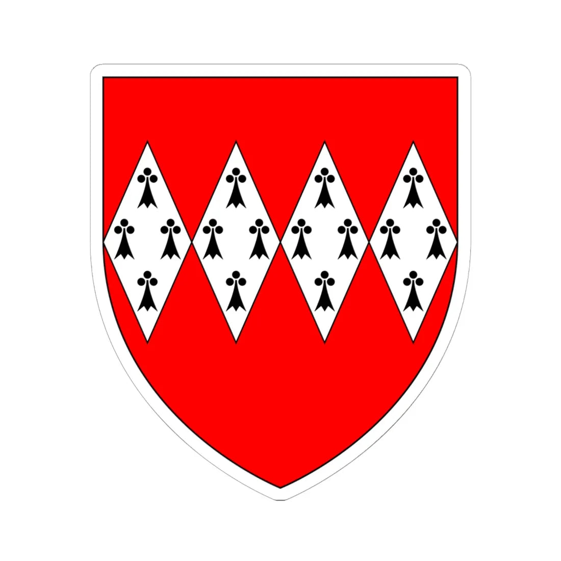 DynhamArms (England) (Coat of Arms) STICKER Vinyl Kiss-Cut Decal 6 Inch White - The Sticker Space