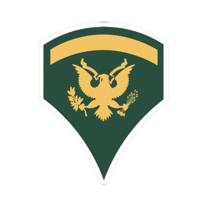 E 5   SPC5 (United States) (Military Rank) STICKER Vinyl Kiss-Cut Decal 3 Inch White - The Sticker Space