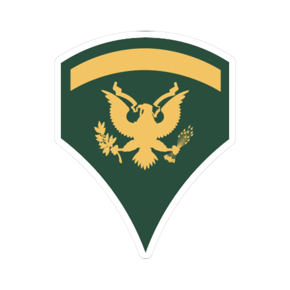 E 5   SPC5 (United States) (Military Rank) STICKER Vinyl Kiss-Cut Decal 4 Inch White - The Sticker Space