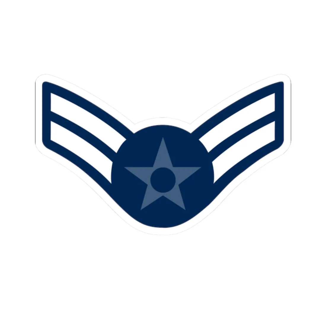 E3 USAF AM1 1976-1991 (United States) (Military Rank) STICKER Vinyl Kiss-Cut Decal 2 Inch White - The Sticker Space