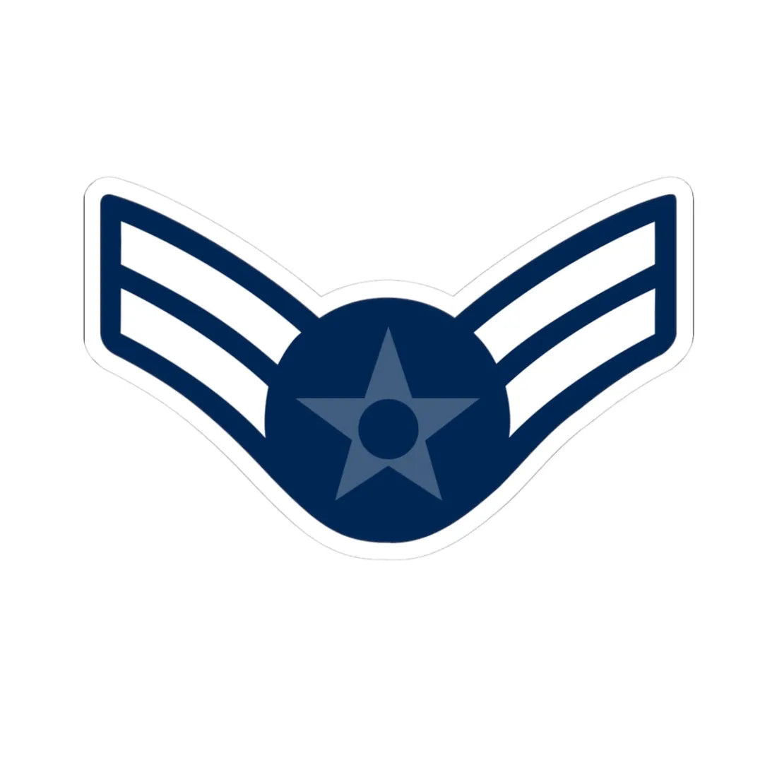 E3 USAF AM1 1976-1991 (United States) (Military Rank) STICKER Vinyl Kiss-Cut Decal 3 Inch White - The Sticker Space