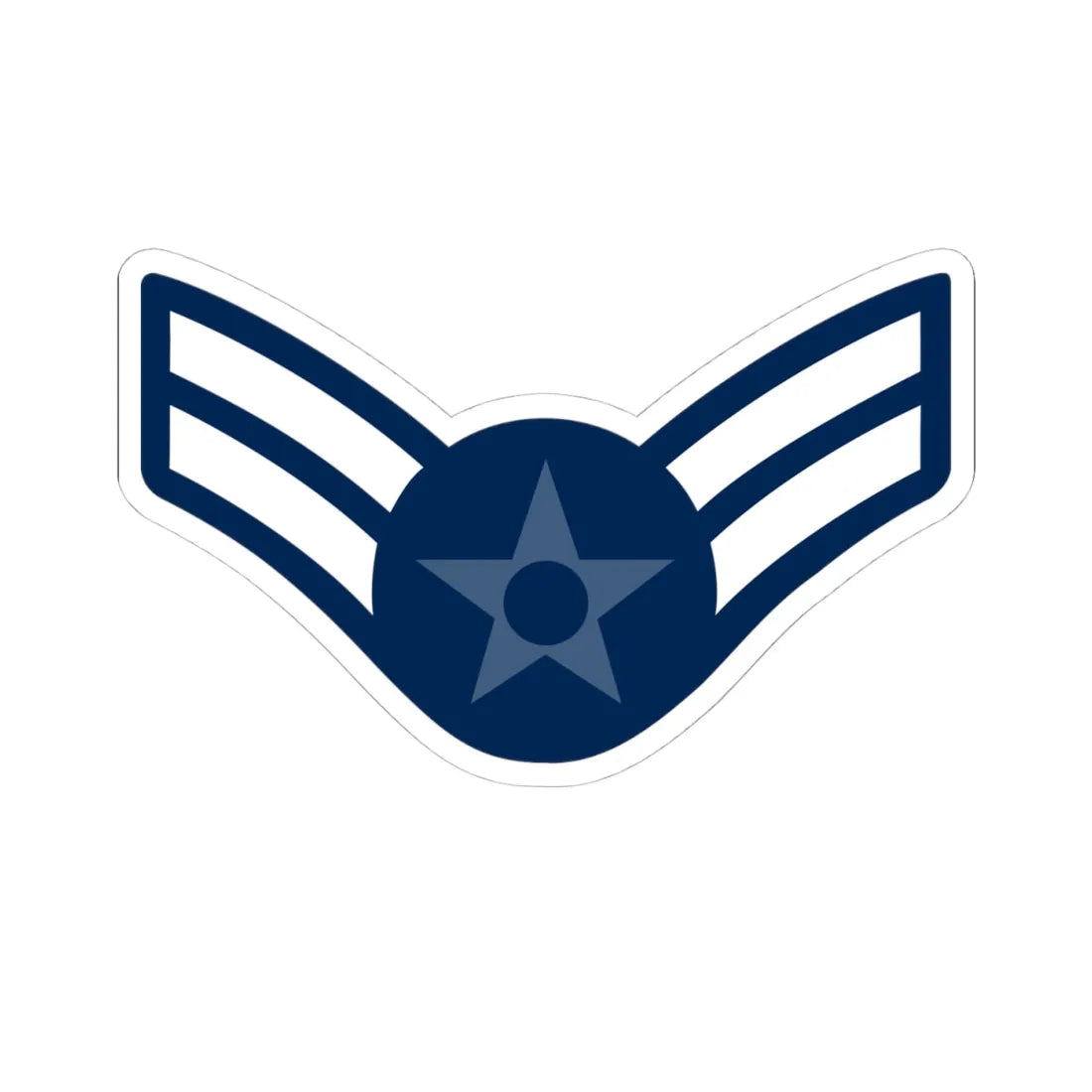 E3 USAF AM1 1976-1991 (United States) (Military Rank) STICKER Vinyl Kiss-Cut Decal 4 Inch White - The Sticker Space