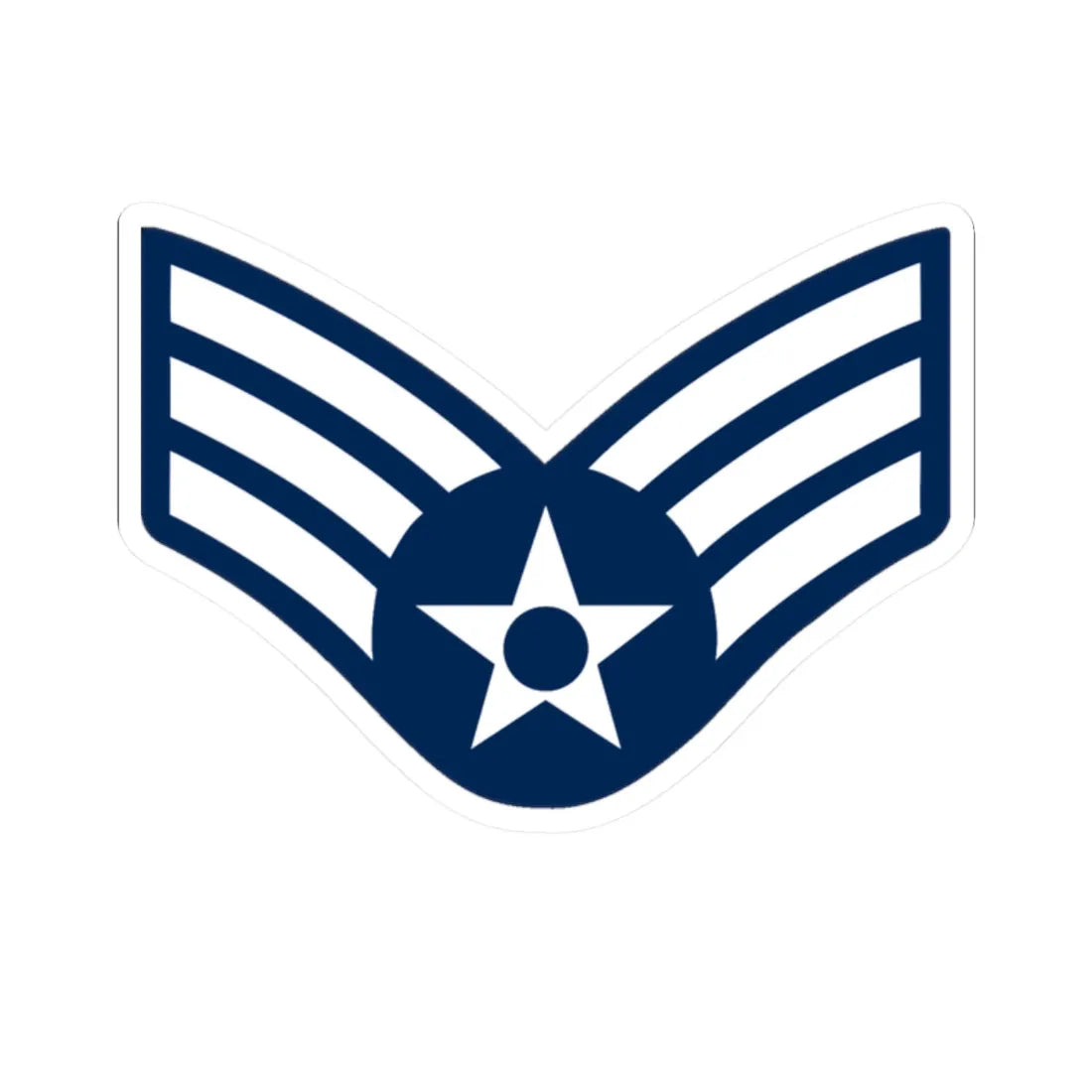 E4 USAF Sgt 1967-1991 (United States) (Military Rank) STICKER Vinyl Kiss-Cut Decal 2 Inch White - The Sticker Space