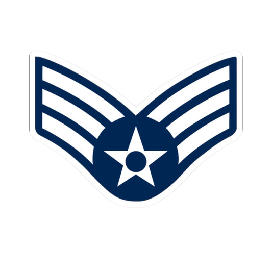 E4 USAF Sgt 1967-1991 (United States) (Military Rank) STICKER Vinyl Kiss-Cut Decal 2 Inch White - The Sticker Space