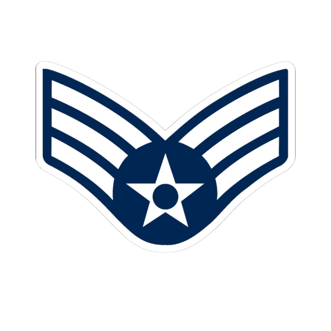 E4 USAF Sgt 1967-1991 (United States) (Military Rank) STICKER Vinyl Kiss-Cut Decal 3 Inch White - The Sticker Space