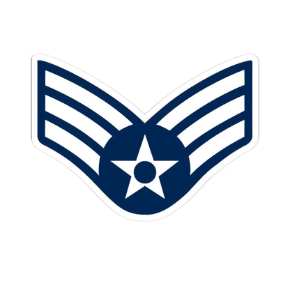 E4 USAF Sgt 1967-1991 (United States) (Military Rank) STICKER Vinyl Kiss-Cut Decal 3 Inch White - The Sticker Space