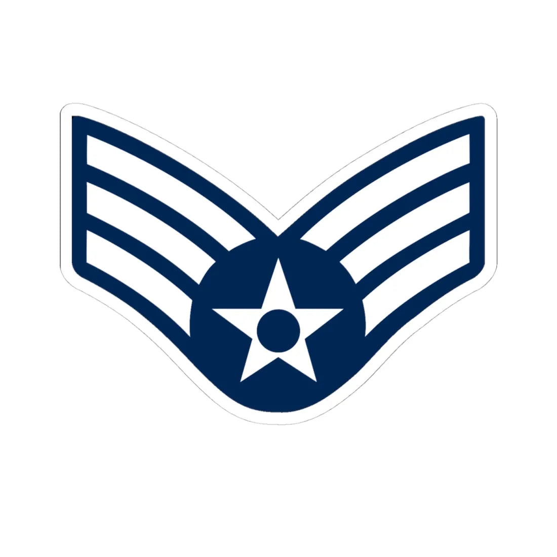 E4 USAF Sgt 1967-1991 (United States) (Military Rank) STICKER Vinyl Kiss-Cut Decal 4 Inch White - The Sticker Space