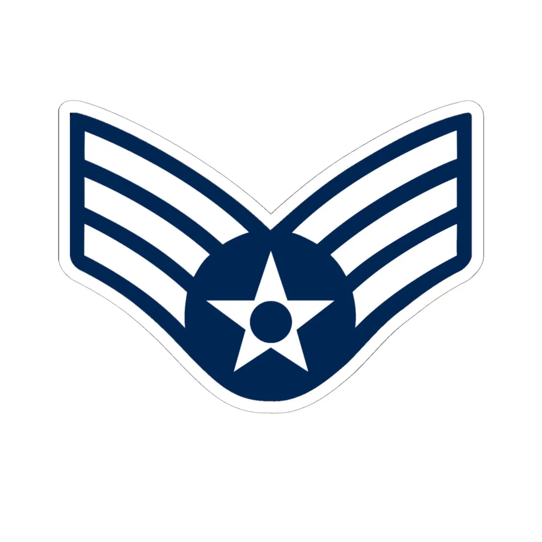 E4 USAF Sgt 1967-1991 (United States) (Military Rank) STICKER Vinyl Kiss-Cut Decal 6 Inch White - The Sticker Space