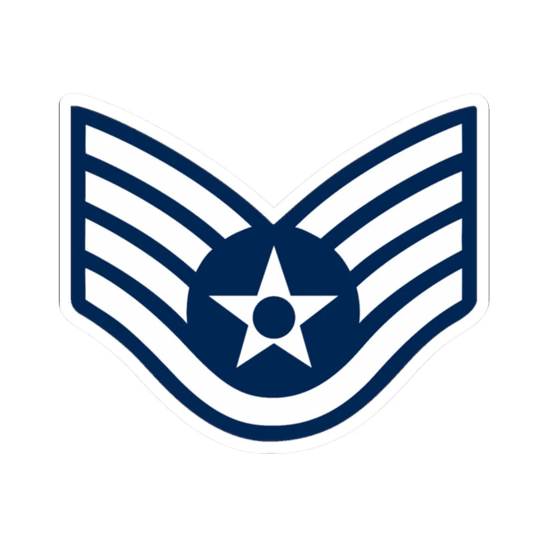 E5 USAF SSgt 1967-1991 (United States) (Military Rank) STICKER Vinyl Kiss-Cut Decal 2 Inch White - The Sticker Space