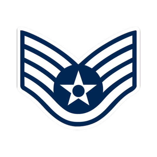 E5 USAF SSgt 1967-1991 (United States) (Military Rank) STICKER Vinyl Kiss-Cut Decal 2 Inch White - The Sticker Space