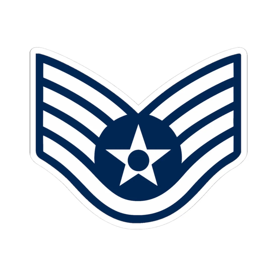 E5 USAF SSgt 1967-1991 (United States) (Military Rank) STICKER Vinyl Kiss-Cut Decal 3 Inch White - The Sticker Space