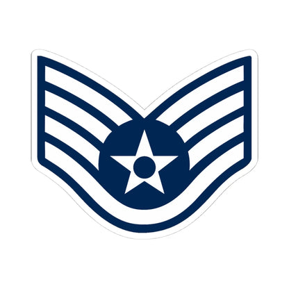 E5 USAF SSgt 1967-1991 (United States) (Military Rank) STICKER Vinyl Kiss-Cut Decal 4 Inch White - The Sticker Space