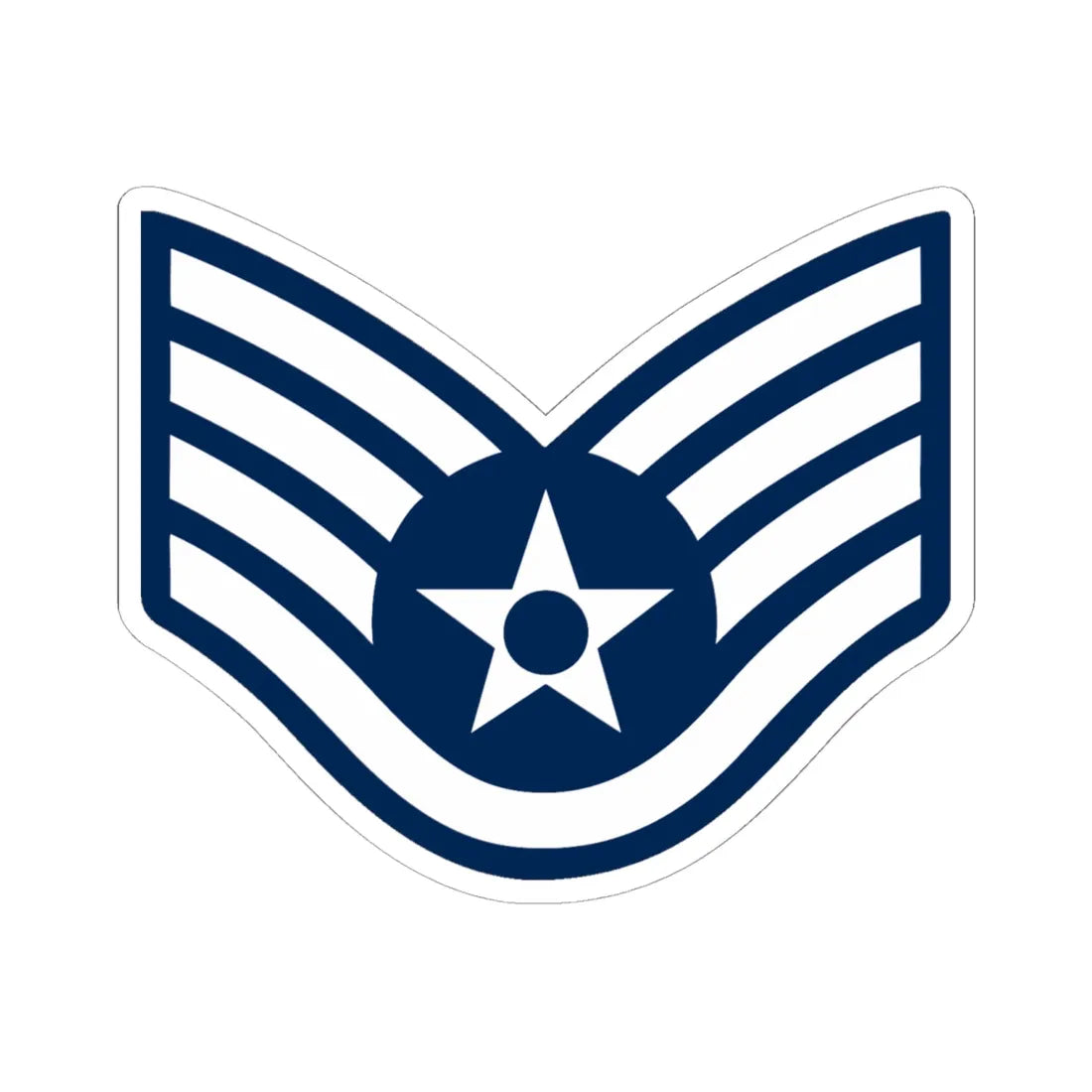 E5 USAF SSgt 1967-1991 (United States) (Military Rank) STICKER Vinyl Kiss-Cut Decal 6 Inch White - The Sticker Space