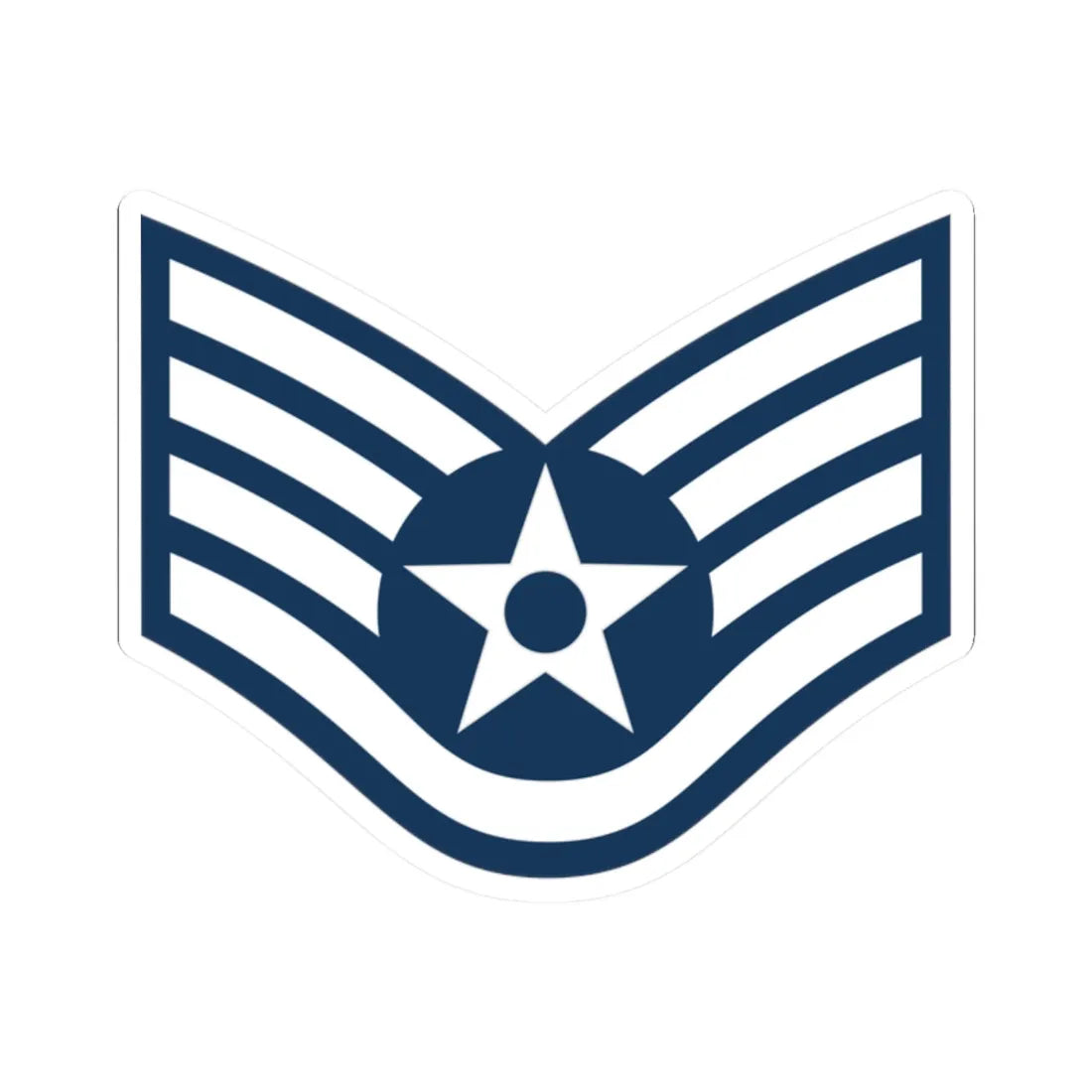 E5 USAF SSGT (United States) (Military Rank) STICKER Vinyl Kiss-Cut Decal 2 Inch White - The Sticker Space