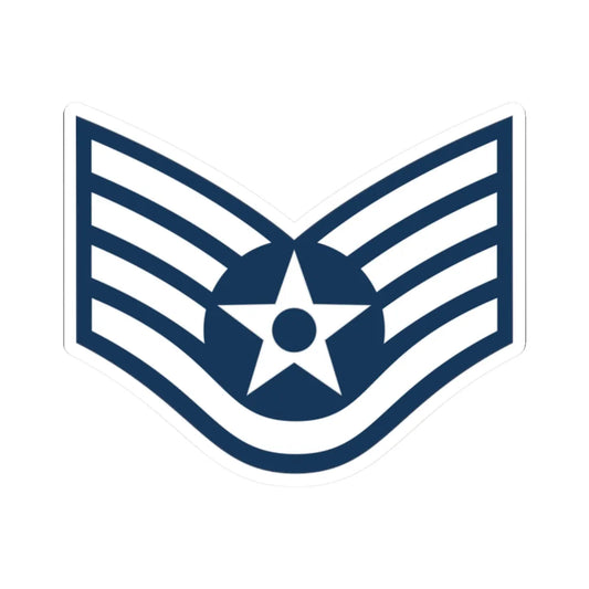 E5 USAF SSGT (United States) (Military Rank) STICKER Vinyl Kiss-Cut Decal 2 Inch White - The Sticker Space