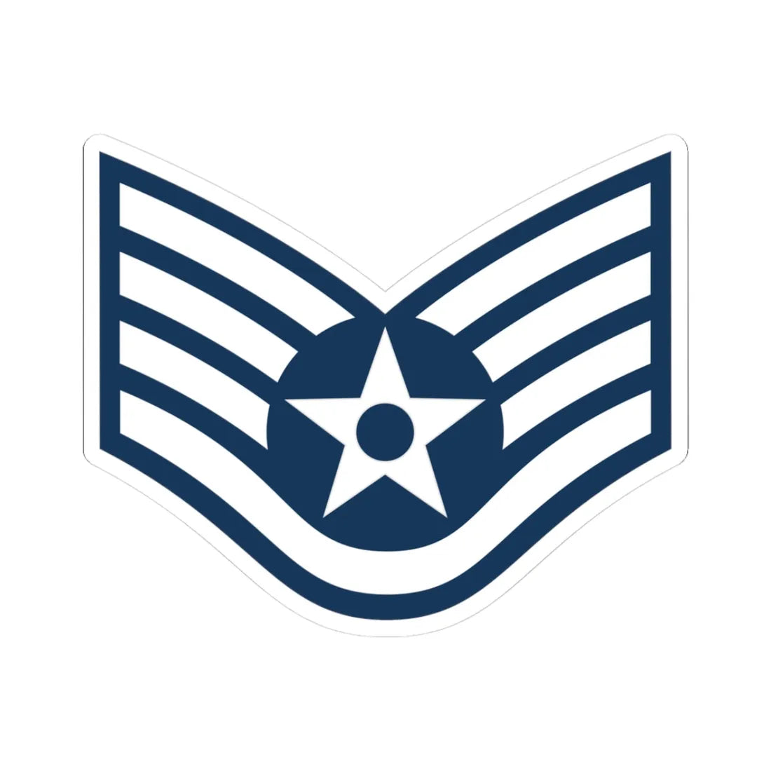 E5 USAF SSGT (United States) (Military Rank) STICKER Vinyl Kiss-Cut Decal 3 Inch White - The Sticker Space