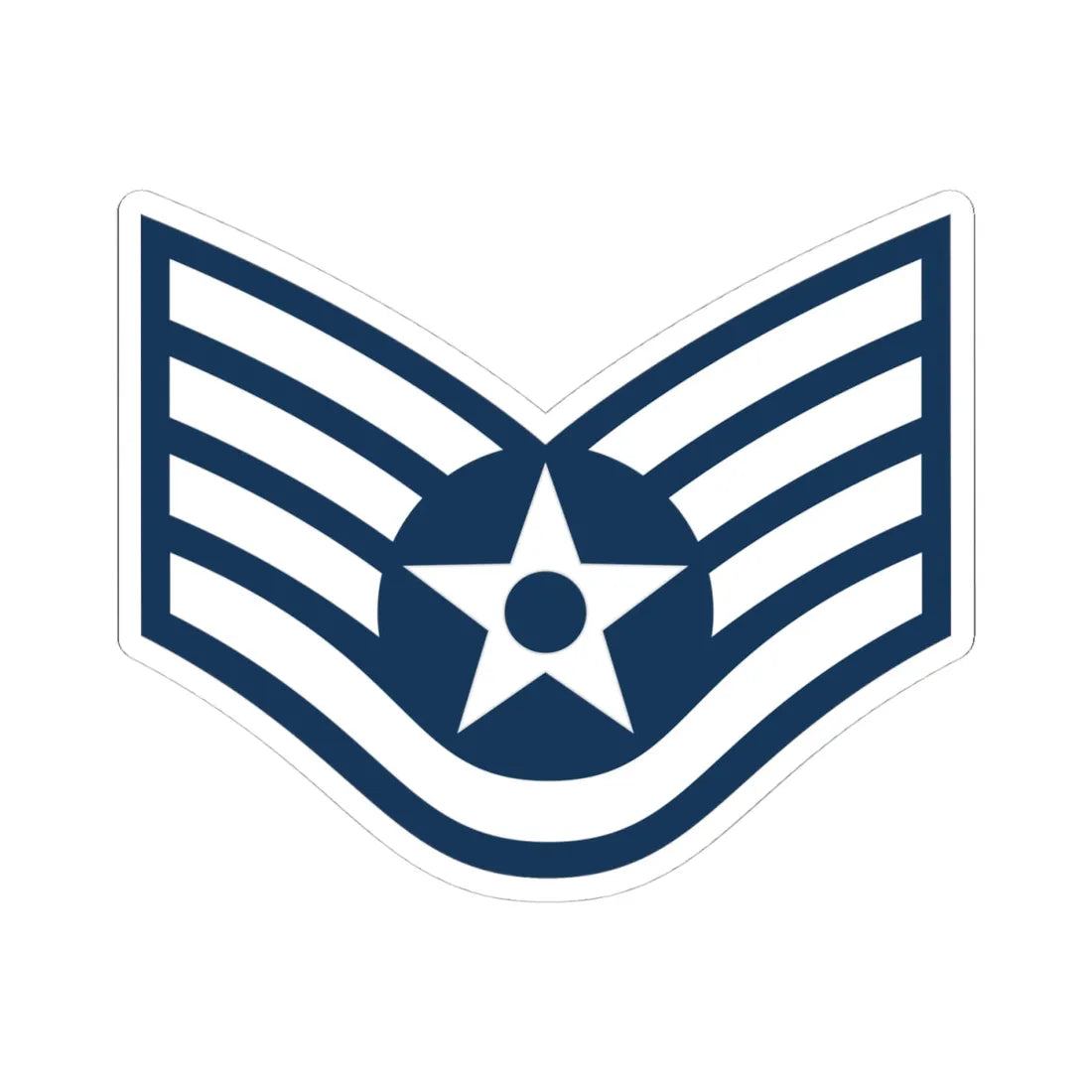 E5 USAF SSGT (United States) (Military Rank) STICKER Vinyl Kiss-Cut Decal 4 Inch White - The Sticker Space