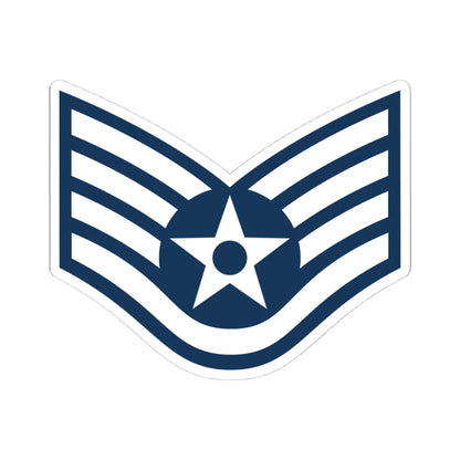 E5 USAF SSGT (United States) (Military Rank) STICKER Vinyl Kiss-Cut Decal 4 Inch White - The Sticker Space