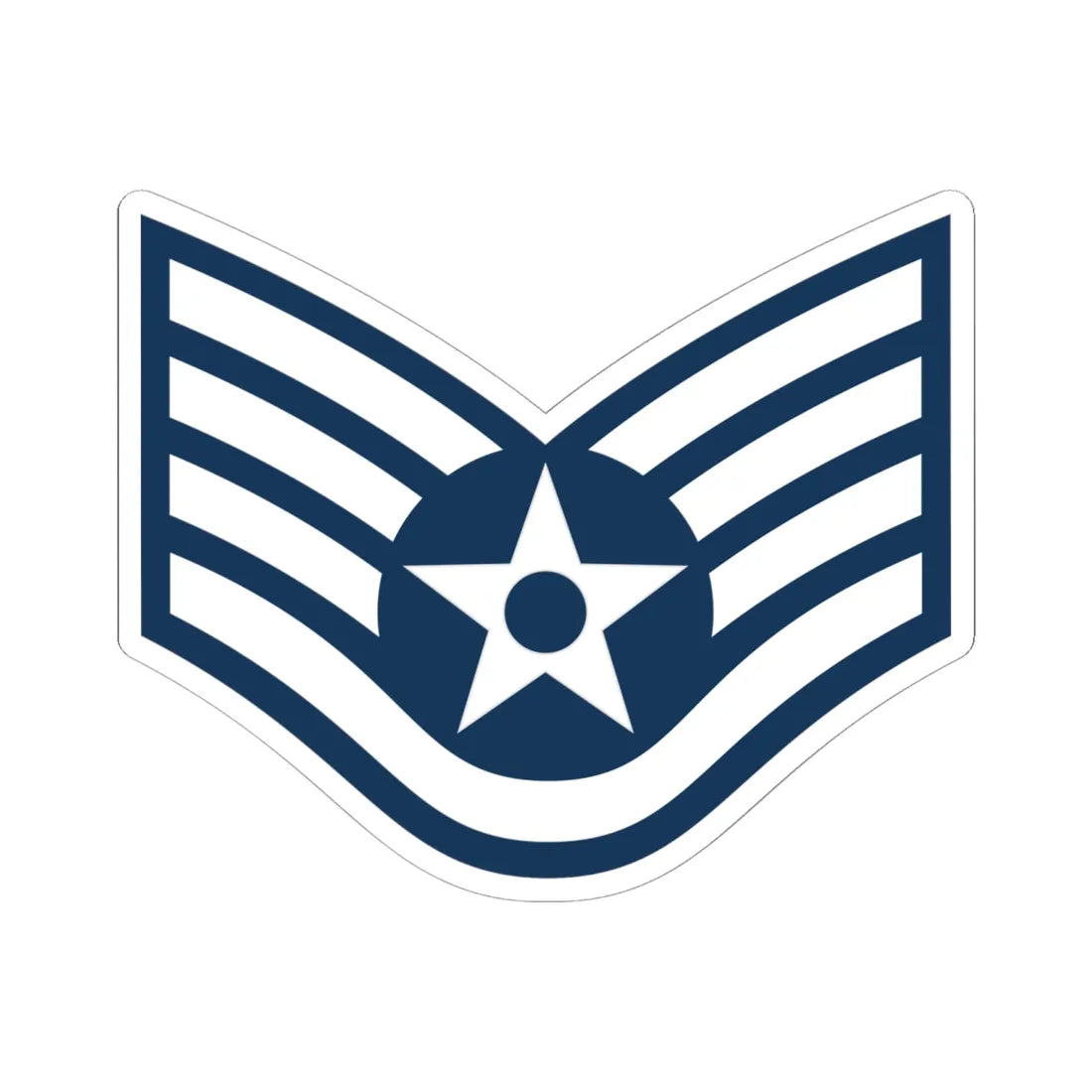 E5 USAF SSGT (United States) (Military Rank) STICKER Vinyl Kiss-Cut Decal 6 Inch White - The Sticker Space