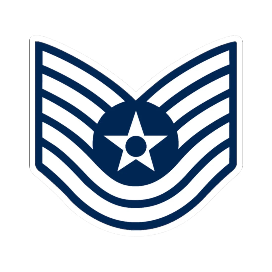 E6 USAF TSgt 1967-1991 (United States) (Military Rank) STICKER Vinyl Kiss-Cut Decal 2 Inch White - The Sticker Space