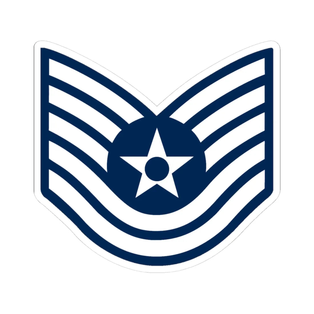 E6 USAF TSgt 1967-1991 (United States) (Military Rank) STICKER Vinyl Kiss-Cut Decal 3 Inch White - The Sticker Space