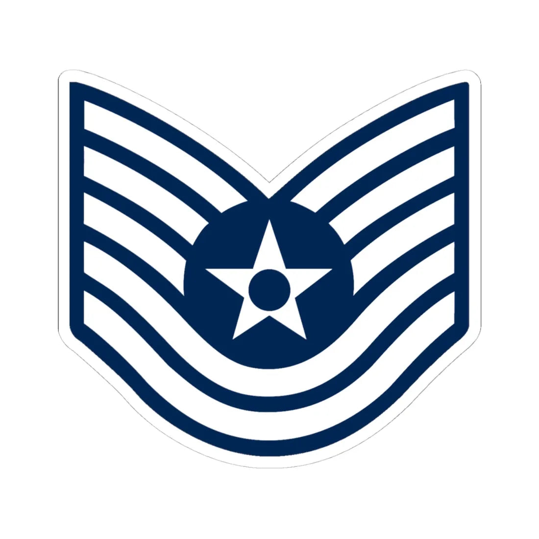 E6 USAF TSgt 1967-1991 (United States) (Military Rank) STICKER Vinyl Kiss-Cut Decal 4 Inch White - The Sticker Space