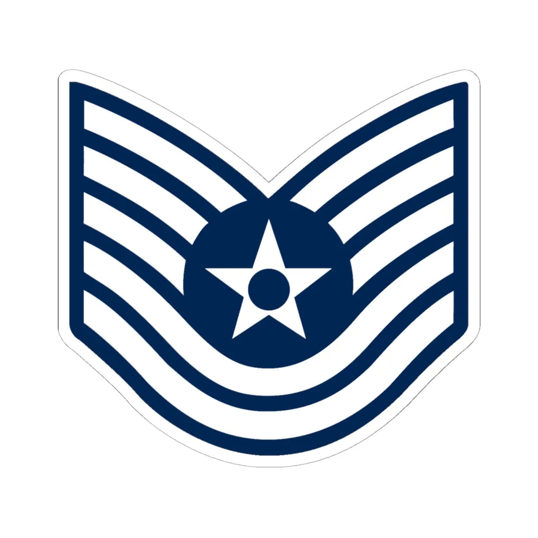 E6 USAF TSgt 1967-1991 (United States) (Military Rank) STICKER Vinyl Kiss-Cut Decal 6 Inch White - The Sticker Space