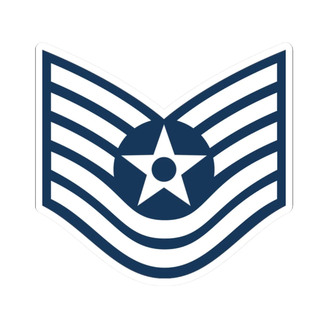 E6 USAF TSGT (United States) (Military Rank) STICKER Vinyl Kiss-Cut Decal 2 Inch White - The Sticker Space