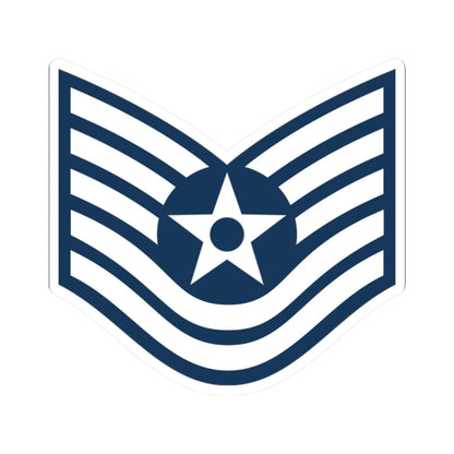 E6 USAF TSGT (United States) (Military Rank) STICKER Vinyl Kiss-Cut Decal 2 Inch White - The Sticker Space