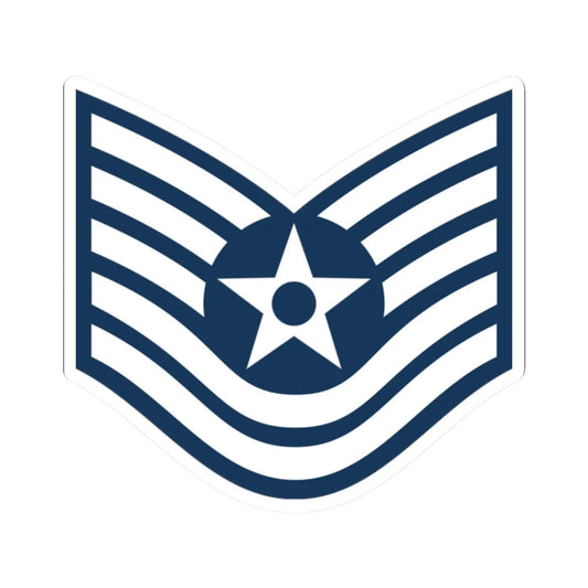 E6 USAF TSGT (United States) (Military Rank) STICKER Vinyl Kiss-Cut Decal 2 Inch White - The Sticker Space