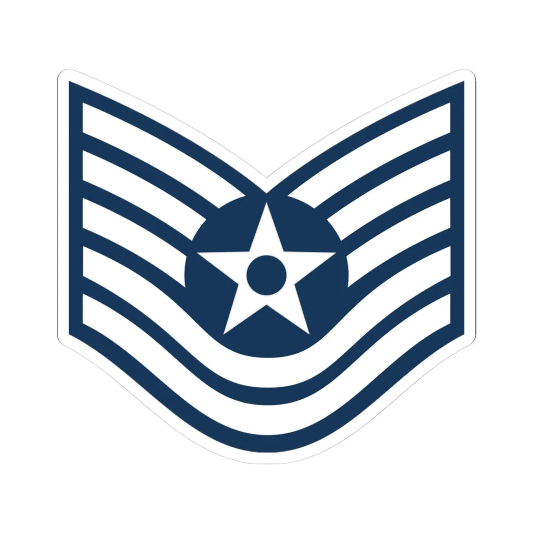 E6 USAF TSGT (United States) (Military Rank) STICKER Vinyl Kiss-Cut Decal 3 Inch White - The Sticker Space