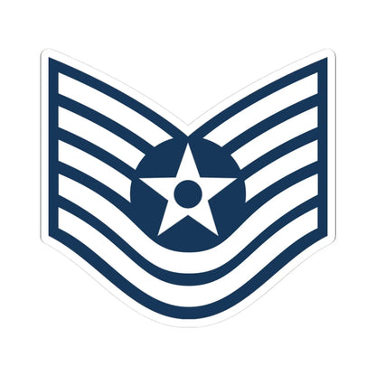 E6 USAF TSGT (United States) (Military Rank) STICKER Vinyl Kiss-Cut Decal 3 Inch White - The Sticker Space