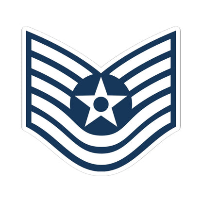 E6 USAF TSGT (United States) (Military Rank) STICKER Vinyl Kiss-Cut Decal 4 Inch White - The Sticker Space