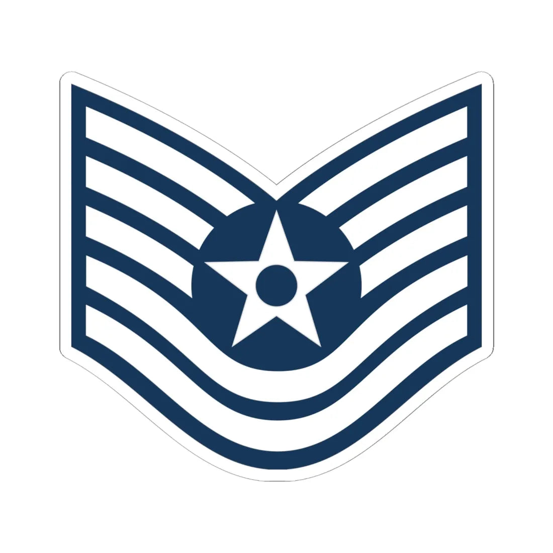 E6 USAF TSGT (United States) (Military Rank) STICKER Vinyl Kiss-Cut Decal 6 Inch White - The Sticker Space