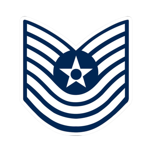 E7 USAF MSgt 1967-1991 (United States) (Military Rank) STICKER Vinyl Kiss-Cut Decal 2 Inch White - The Sticker Space