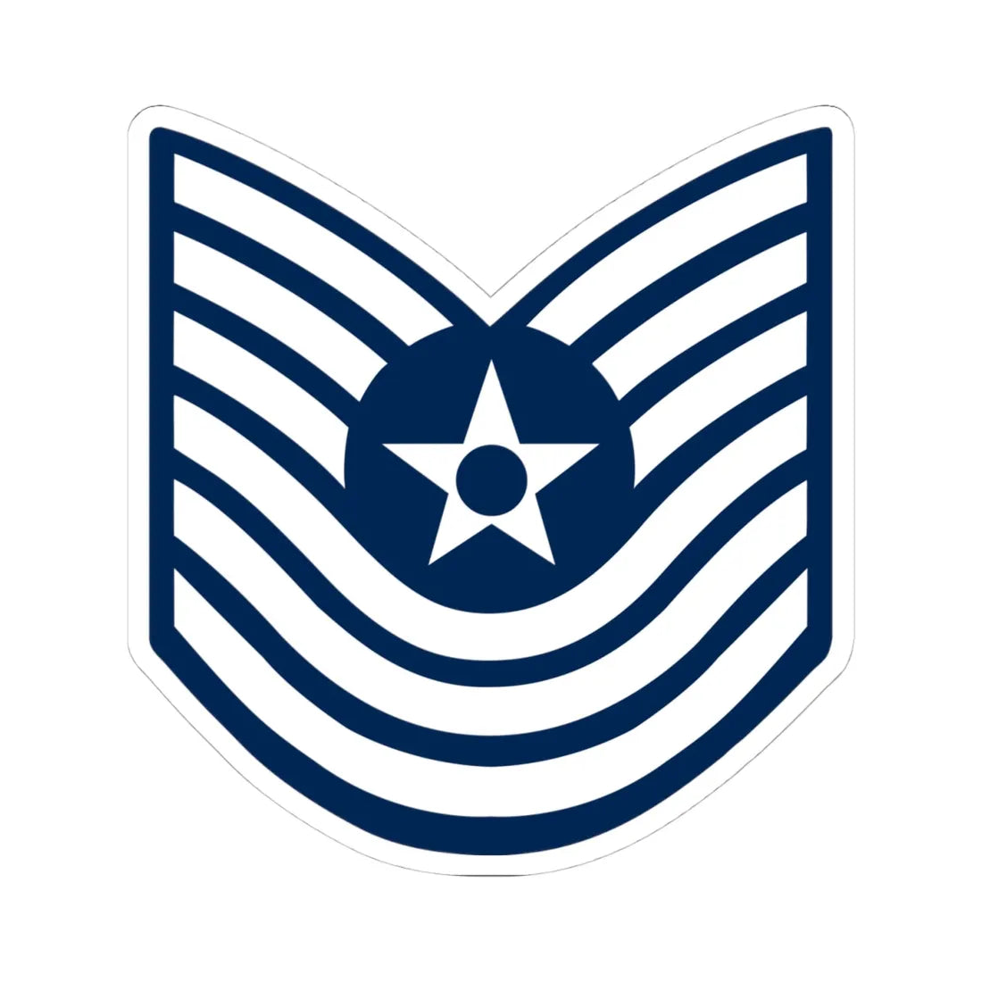 E7 USAF MSgt 1967-1991 (United States) (Military Rank) STICKER Vinyl Kiss-Cut Decal 4 Inch White - The Sticker Space