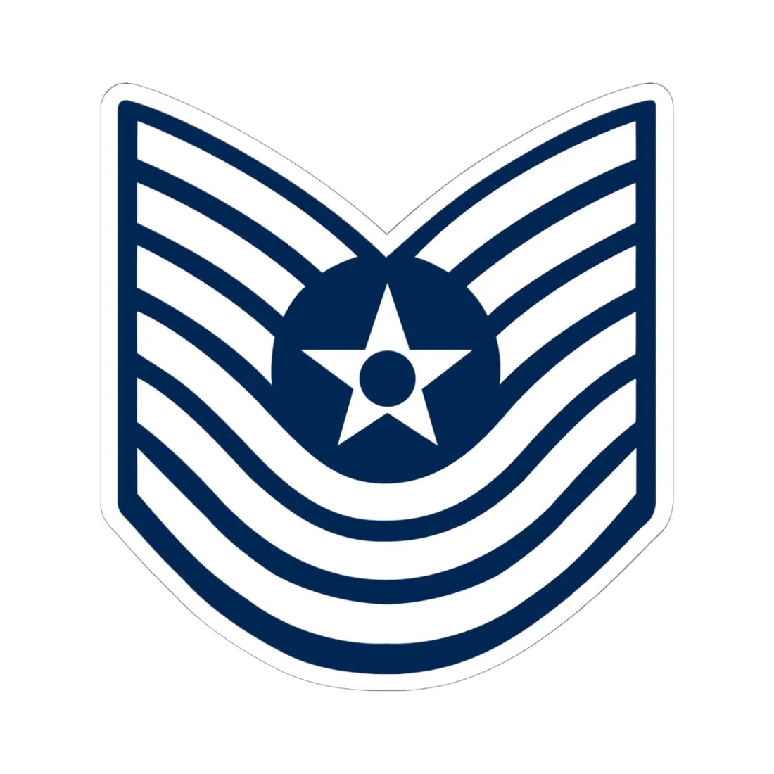 E7 USAF MSgt 1967-1991 (United States) (Military Rank) STICKER Vinyl Kiss-Cut Decal 6 Inch White - The Sticker Space