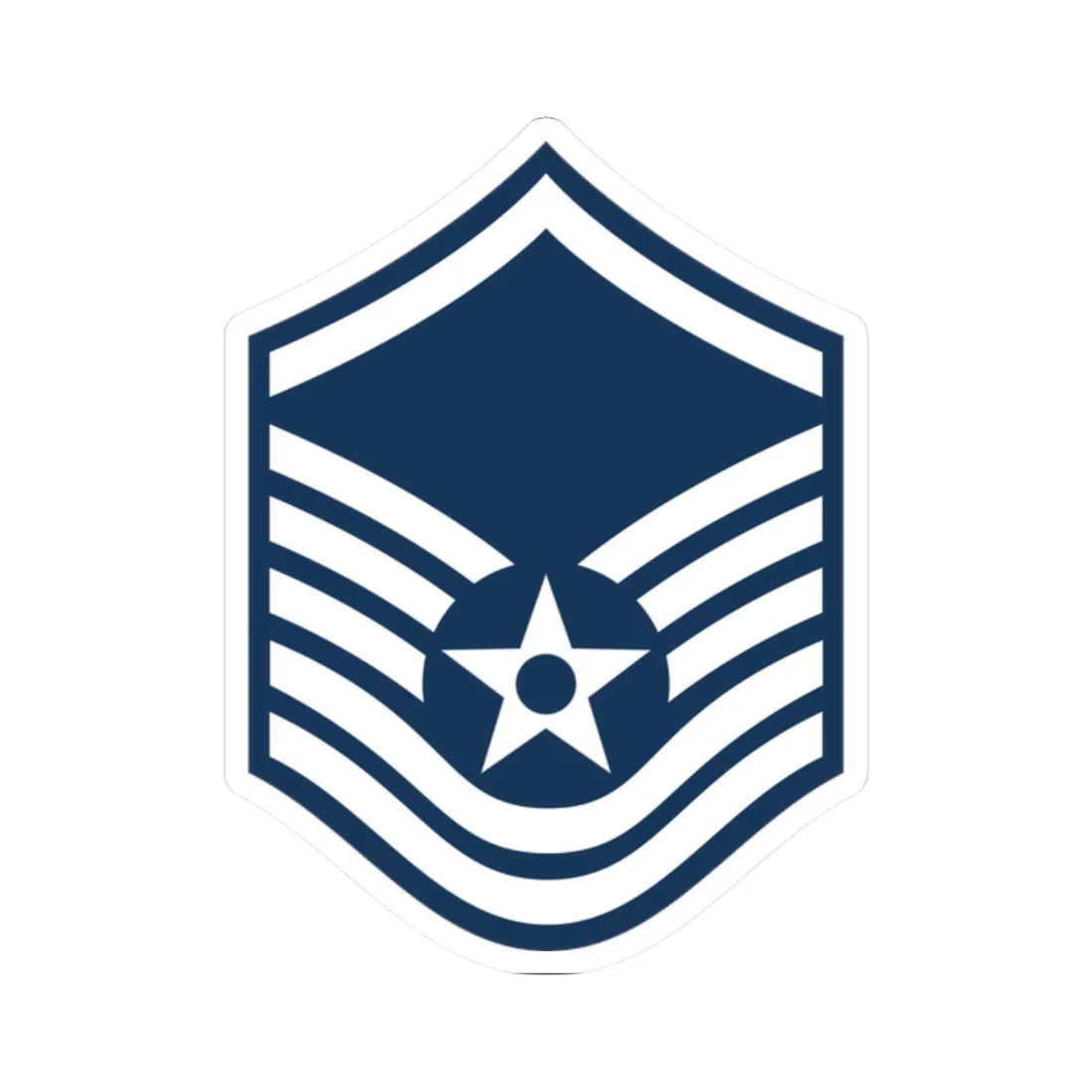 E7a USAF MSGT (United States) (Military Rank) STICKER Vinyl Kiss-Cut Decal 2 Inch White - The Sticker Space