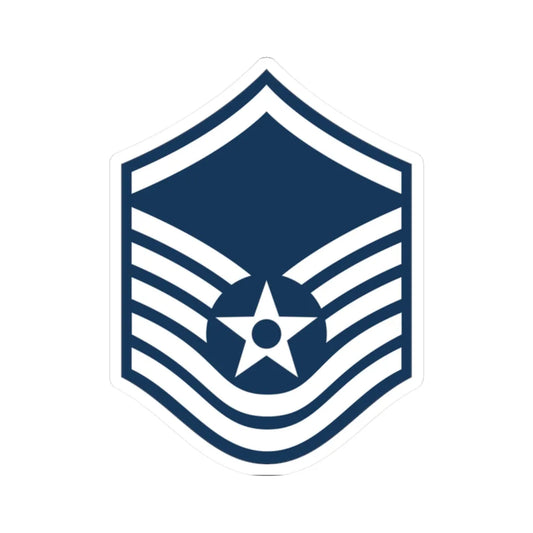 E7a USAF MSGT (United States) (Military Rank) STICKER Vinyl Kiss-Cut Decal 2 Inch White - The Sticker Space