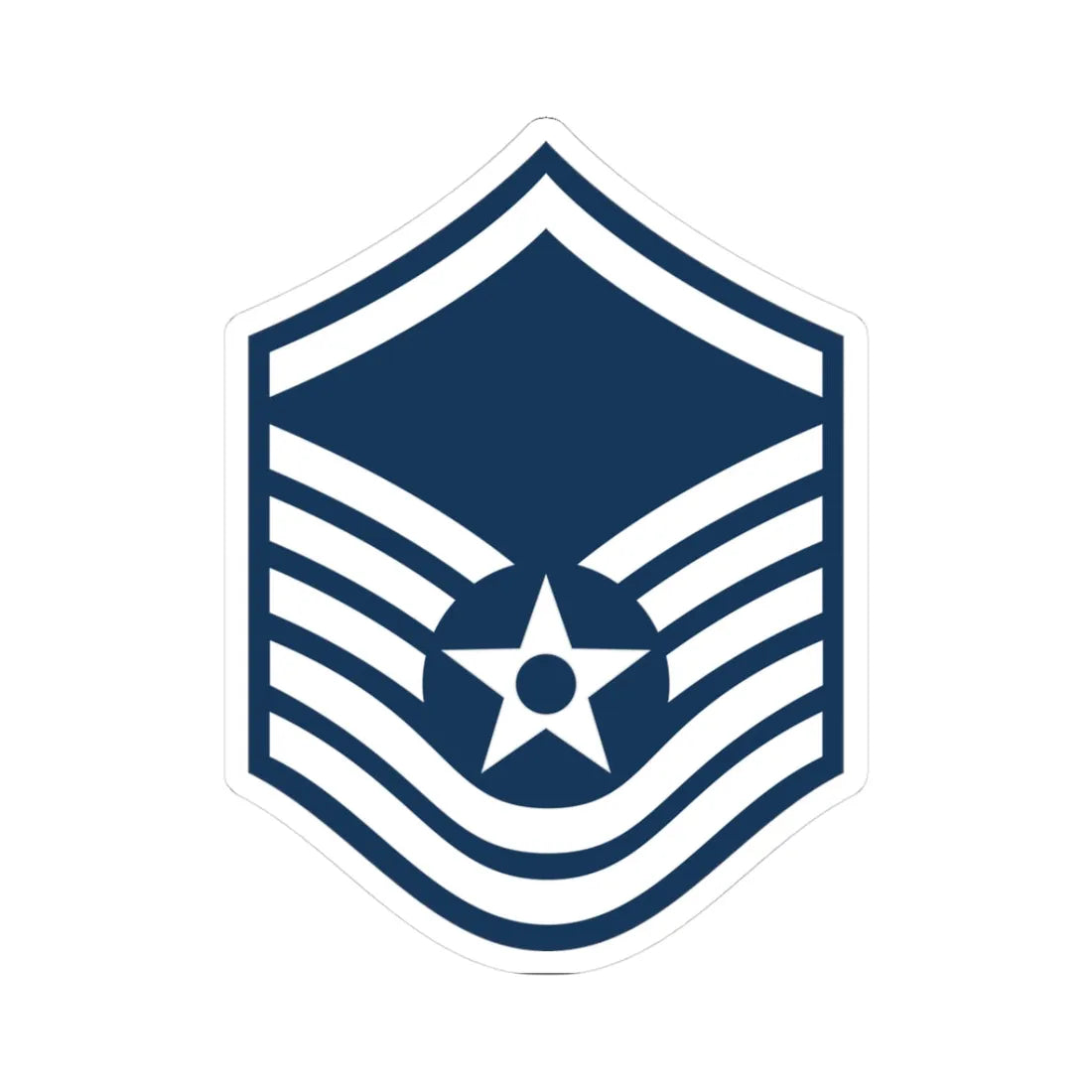 E7a USAF MSGT (United States) (Military Rank) STICKER Vinyl Kiss-Cut Decal 3 Inch White - The Sticker Space