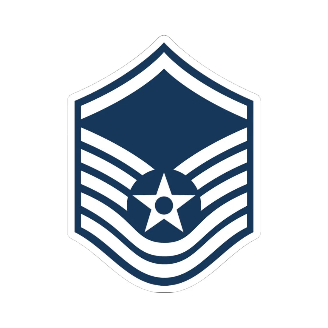 E7a USAF MSGT (United States) (Military Rank) STICKER Vinyl Kiss-Cut Decal 4 Inch White - The Sticker Space