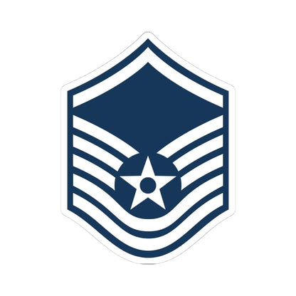 E7a USAF MSGT (United States) (Military Rank) STICKER Vinyl Kiss-Cut Decal 4 Inch White - The Sticker Space