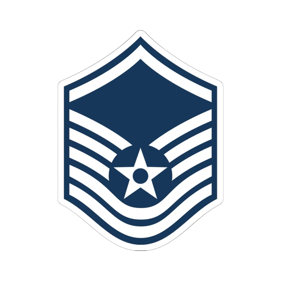 E7a USAF MSGT (United States) (Military Rank) STICKER Vinyl Kiss-Cut Decal 6 Inch White - The Sticker Space