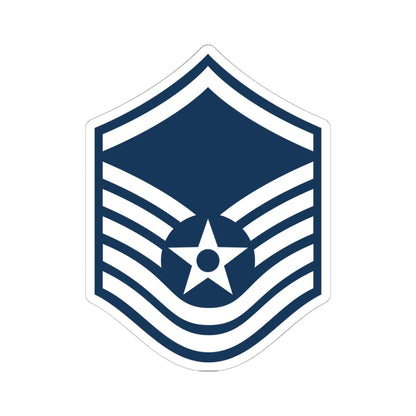 E7a USAF MSGT (United States) (Military Rank) STICKER Vinyl Kiss-Cut Decal 6 Inch White - The Sticker Space